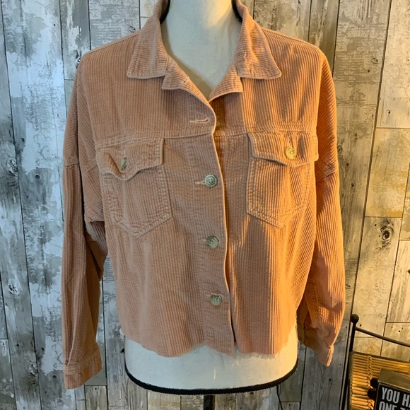 Women's Corduroy Cropped Button Down. Size M - Picture 1 of 3
